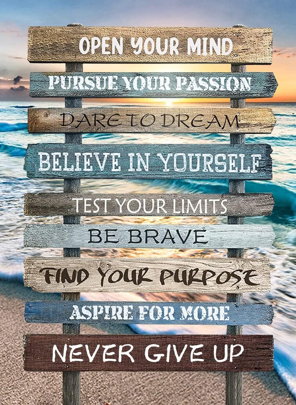 Musevial Inspirational Stamped Cross Stitch Kits - Colorful Printed Easy Pattern Needlepoint Kits Embroidery Crafts for Adults Beginners Gift 12x16 Inch