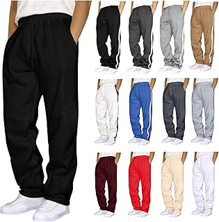 Sweat Pants for Mens Wide Leg Joggers Pants Heavyweight Fleece Workout Jogging Loose Fit Trousers with Pockets
