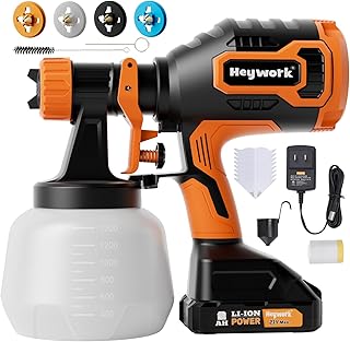 21V Cordless Paint Sprayer, Spray Paint Gun, 3 Adjustable Modes with 4 Copper Nozzles, Electric Paint Sprayer for House Painting, Paint Sprayers for Home Interior (2.0Ah Battery Included)
