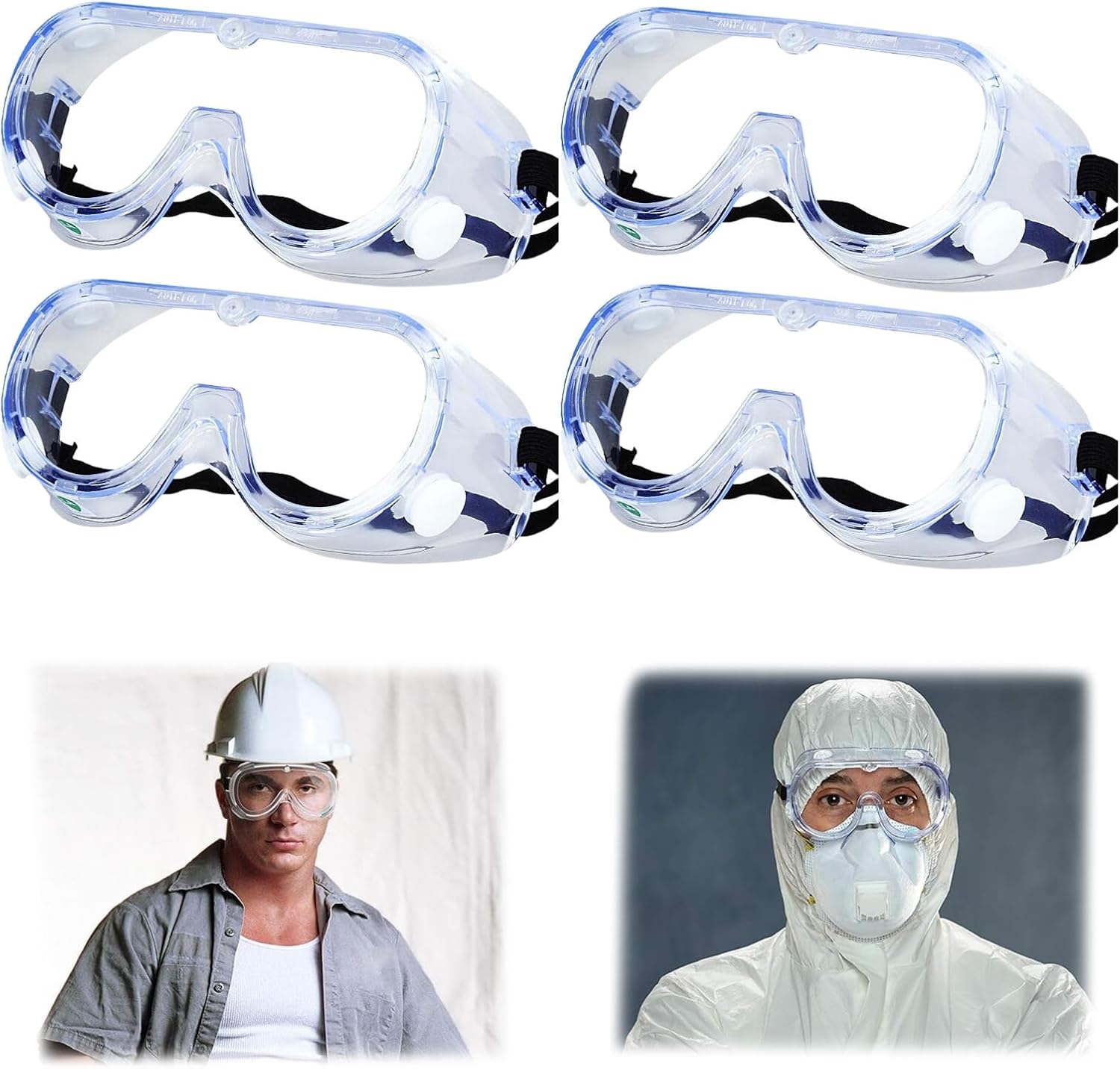 DtgEcd 4PCS Protective Goggles,eye Protection Glasses,safety Goggles,Anti Dust Splash Proof Protective Wraparound Eyewear,Suitable for Furniture Painting, Garden Cleaning, Welding.