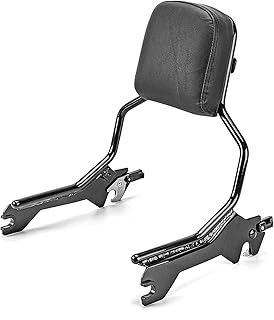 Wsays Sissy Bar Standard Height Passenger Backrest Pad Gloss Black Compatible with Harley Softail Sport Glide Low Rider S FLSB FXLR FXLRS 2018-2024