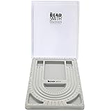 The Beadsmith Bead Board with Cover, Grey Flocked, 3 U-Shaped Channels, 6 Recessed Compartments, 9.75 x 13.25 inches, Design Boards for Creating Bracelets, Necklaces and Other Jewelry