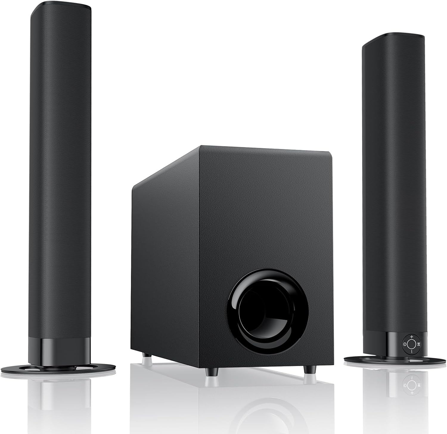 Sound Bar with Subwoofer, 120W Sound Bar for Smart TV, with Deep Bass & Volume Boost & 3 Equalizer Modes, Bluetooth/ARC/Opt/AUX Connect, Detachable Soundbar for TV/PC/Gaming/Projectors