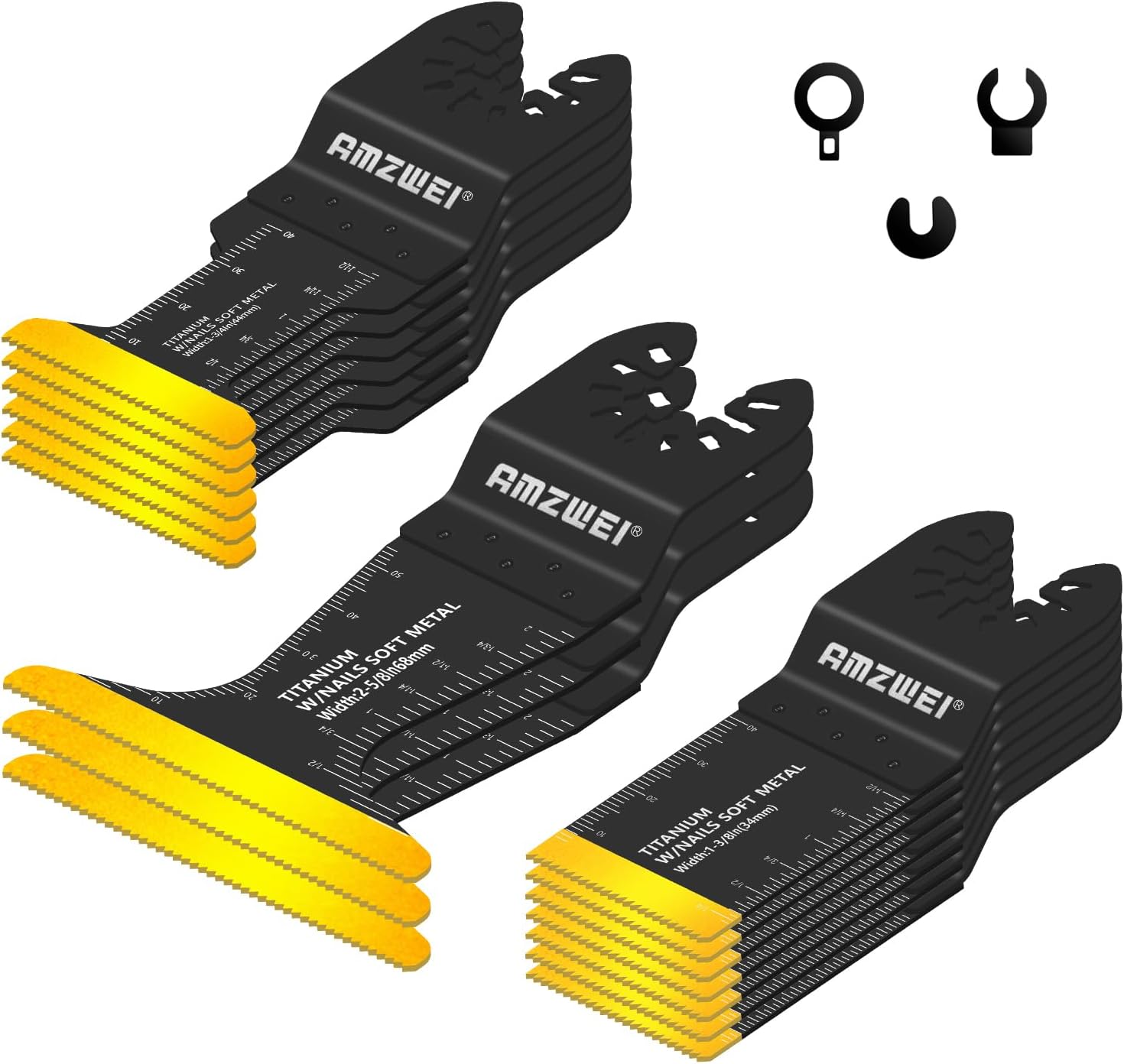 16PCS Titanium Multitool Blades Set – Extra Long Oscillating Saw Blades & Multi Tool Accessories for Wood, Metal, Nails & Drywall Cutting | Universal Compatible with DeWalt, Makita, Dremel and More