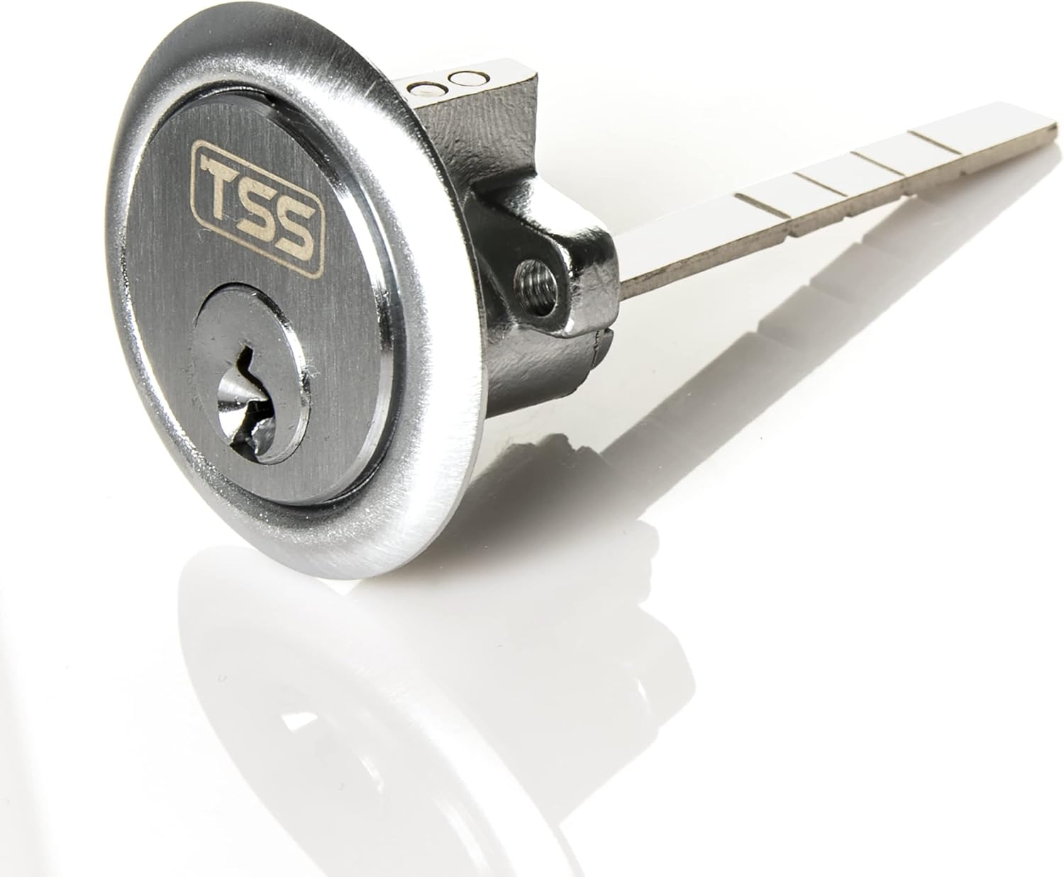 UK Security Supplies, Replacement Locking Rim Cylinder Lock, Supplied with 3 Keys. Lock Barrel and Keys Set for Nightlatch Lock / Rim Locks. (Satin Nickel), 80 x 32 x 32