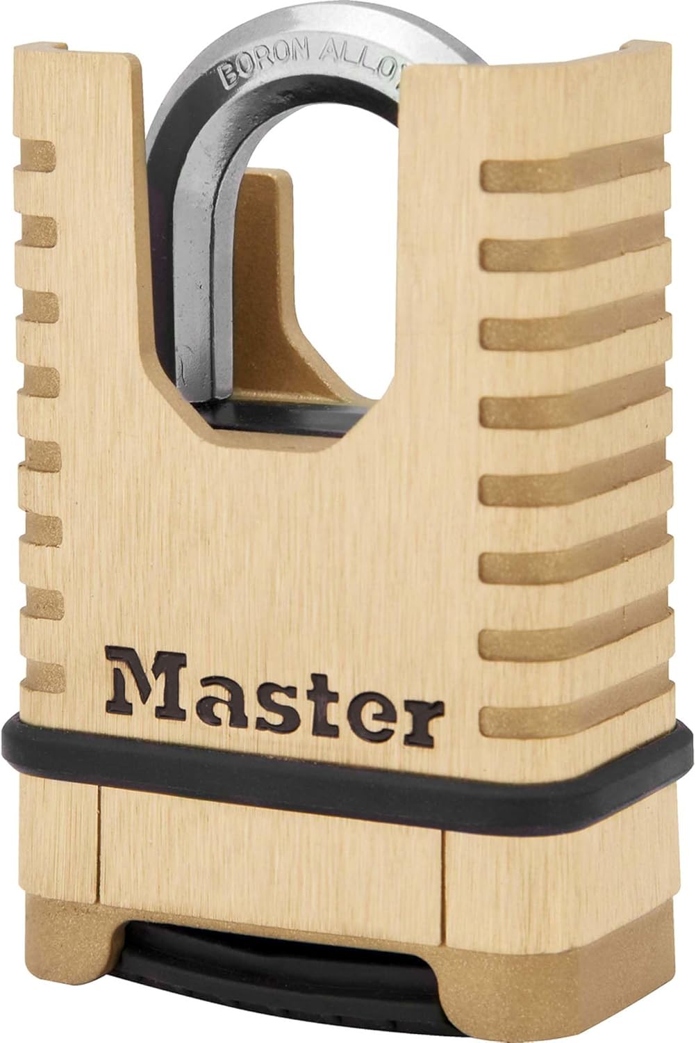 MASTER LOCK Brass Heavy Duty Solid Padlock, Security Level 9/10, Outdoor, Combination, Anti-Rust and Weatherproof, Closed Shackle