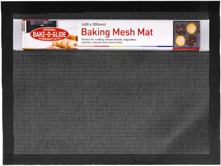 Bake-O-Glide SILBREAD01 Baking Mesh Mat, Woven Glass Fabric Coated in Silicone, Black