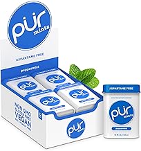 PUR Mints | Aspartame Free Mints | Made with Xylitol | Sugar Free, Vegan, Gluten Free & Keto Friendly | Natural Peppermint Flavored Mints, 30 Pieces (Pack of 12)