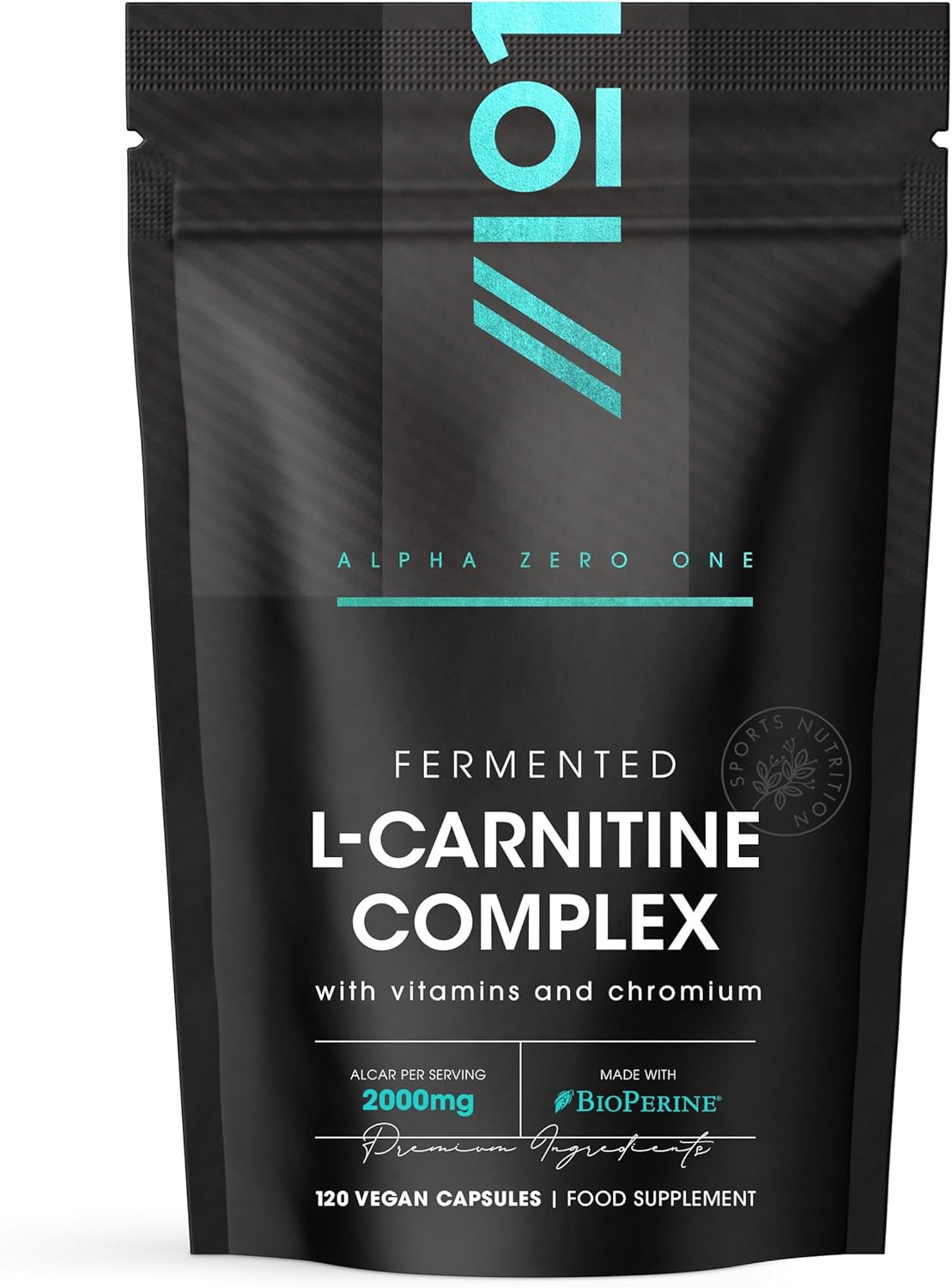 L-Carnitine 2000mg with BioPerine - 120 Capsules - Energy & Metabolism Support - High Strength Acetyl L-Carnitine Complex (30 Day Supply) by Alpha01
