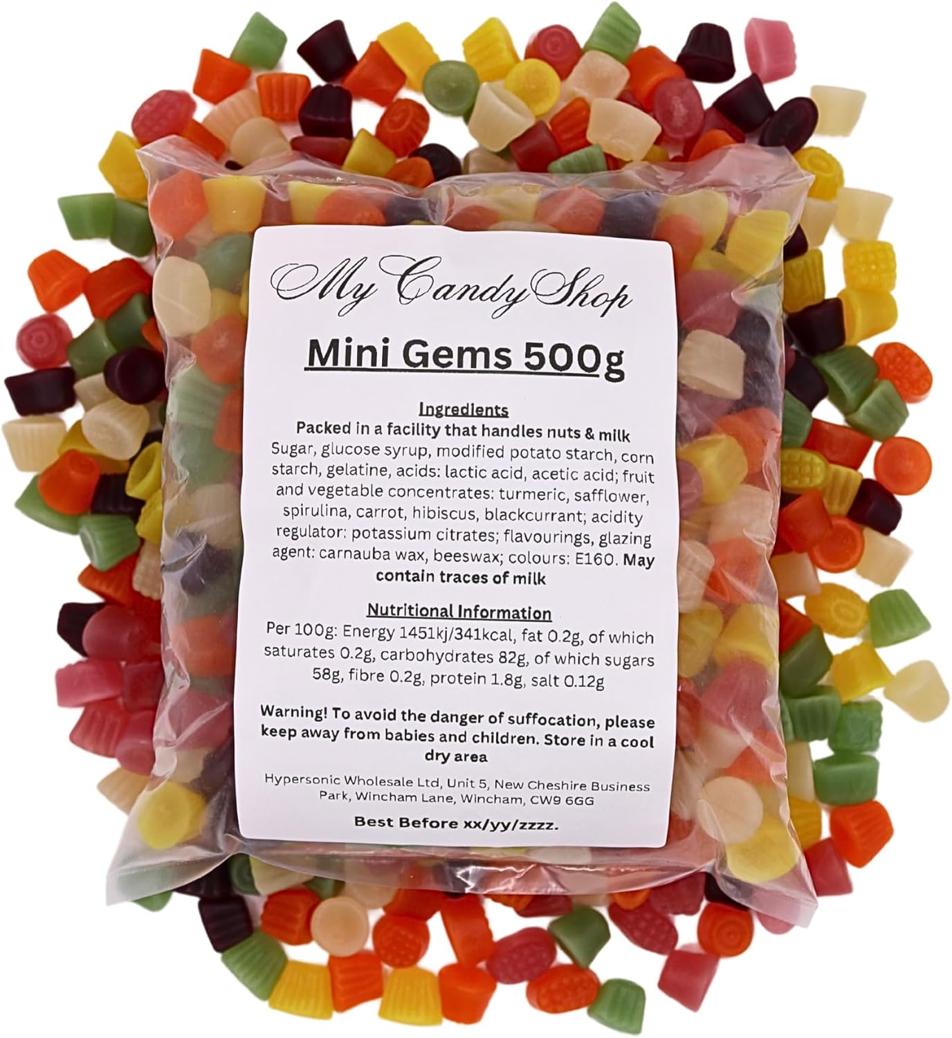 Midget Gems Retro Sweets 500g - Traditional British Mini Gems - Chewy Fruit Flavoured - Classic Pick & Mix Sweets