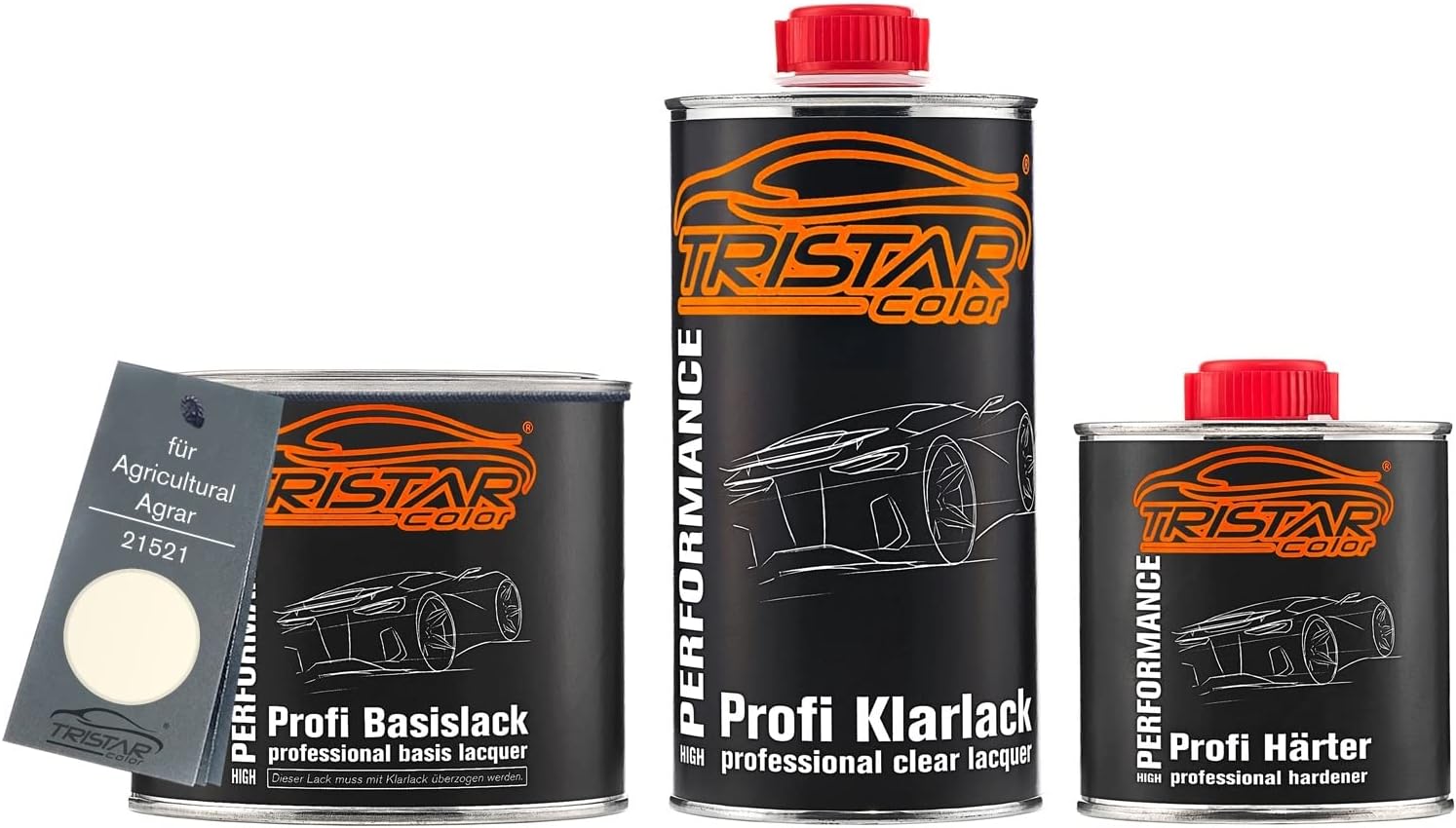 TRISTARcolor Car paint Set can ready-to-spray for Agricultural/Agrar 21521 Mekos Wit Base coat + 2K clear coat 1.25l