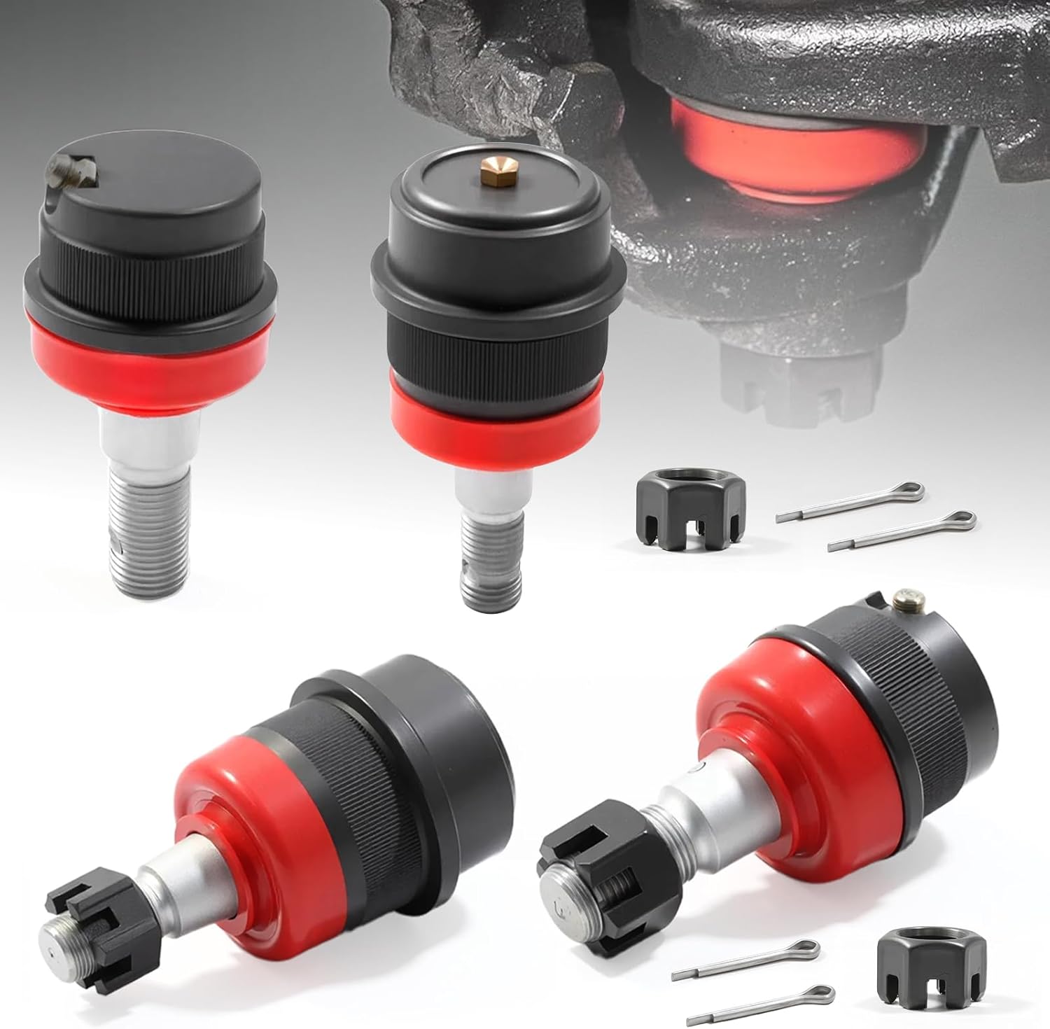 4 Pcs Heavy Duty Replacement Ball Joints Fits for 1984-2001 Jeep Cherokee, 1986-1992 Comanche, 1993-1998 Grand Cherokee, 1987-2006 Wrangler, OE #10642