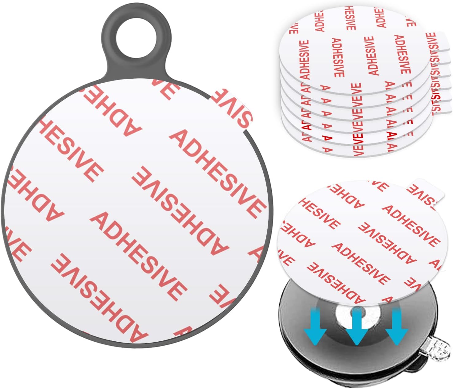 AZXYI 6 Pcs Clear Adhesive Replacement for Suction Cup Dashboard Phone Mount - Easy to Use, High Bond, Peels Off Without Leaving Residue