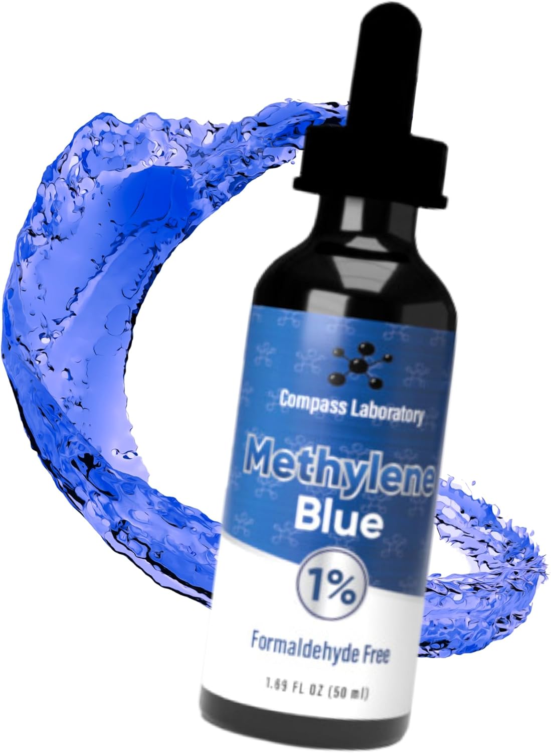 Methylene Blue Pharmaceutical Grade, USP Grade, Third-Party Tested Dietary Supplement for Humans, No Formaldehyde, Made in USA (1% 50ml Bottle)