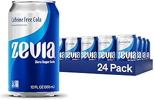 Zevia Zero Calorie Soda 12 Ounce Cans Pack , Caffeine Free Cola, 288 Fl Oz, (Pack of 24)
