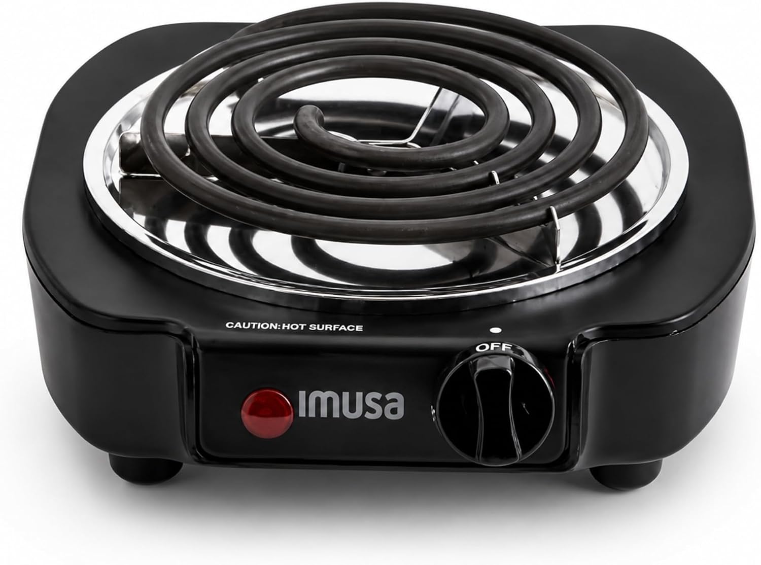 IMUSA Single Electric Burner, Black | Ideal for Dorms, Offices, Camping, Outdoor Cooking
