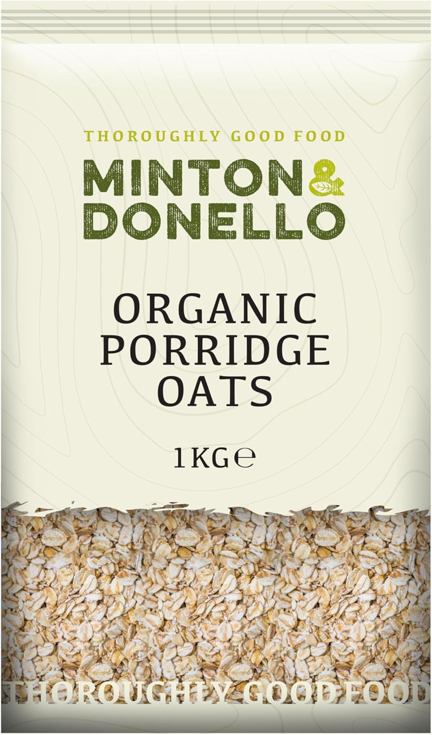 Minton & Donello - Organic Porridge Oats, Creamy & Wholesome, Perfect for Breakfast, 1kg