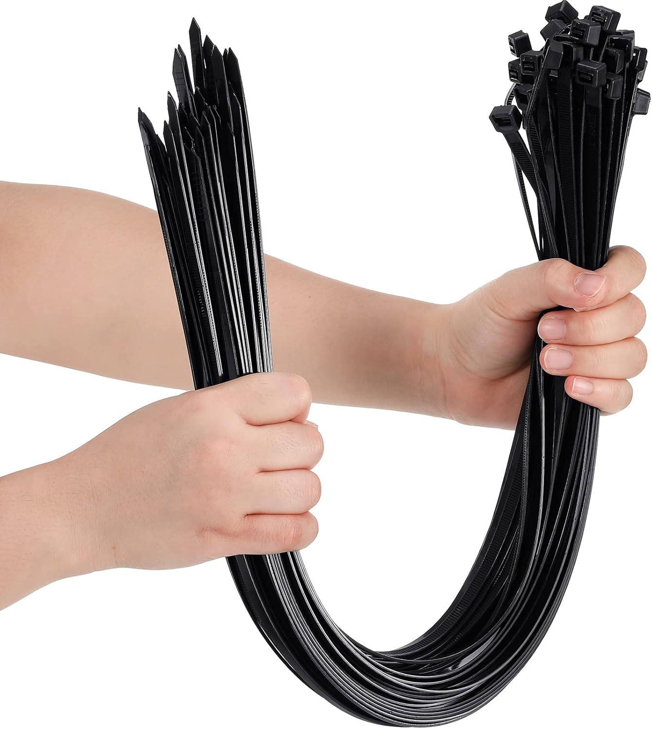 Shappy 50 Pcs Zip Ties Heavy Duty Strong Large Cable Wire Ties Zip Industrial Sturdy Wire, Awnings Tying Branches Bundling of Crops Fixed Water Pipes(24 Inch,Black)