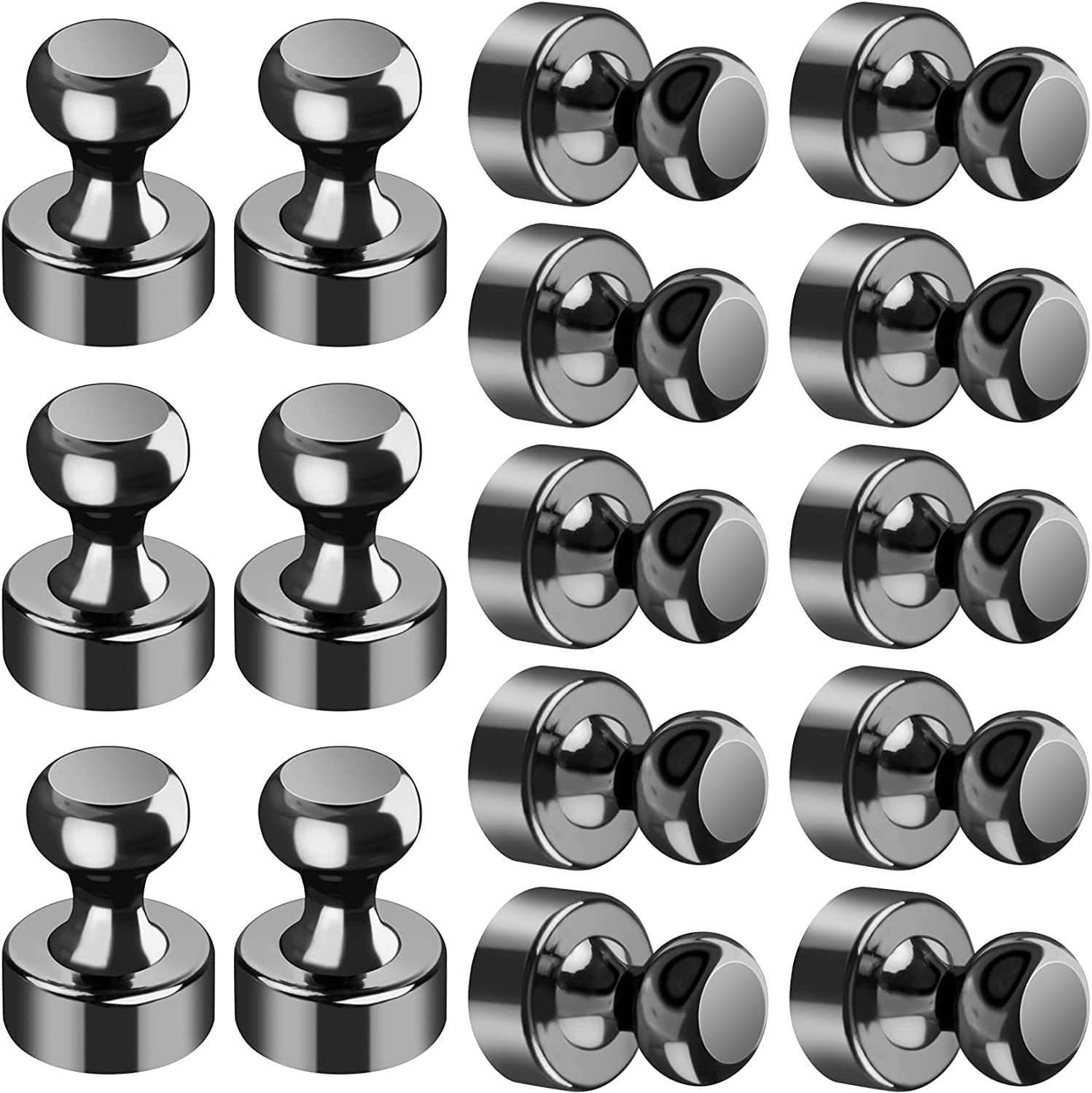 16Pcs Refrigerator Magnets, Magnetic Push Pins, Strong Fridge magnets, Magnetic Thumb Tacks, Whiteboard Magnets, Neodymium Magnets Push Pins-12 x 16 mm.