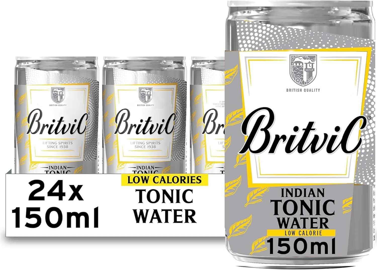 Britvic Low Calorie Indian Tonic Water, 24 x 150ml Can