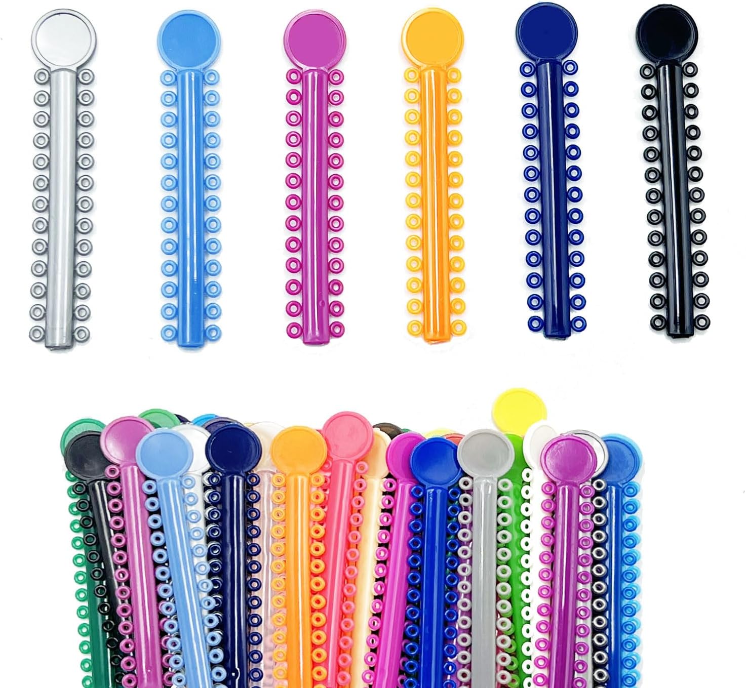 Pack of 1040 Orthodontic Ligature Bands, Braces, Rubber Bands, O-Ring, Colourful
