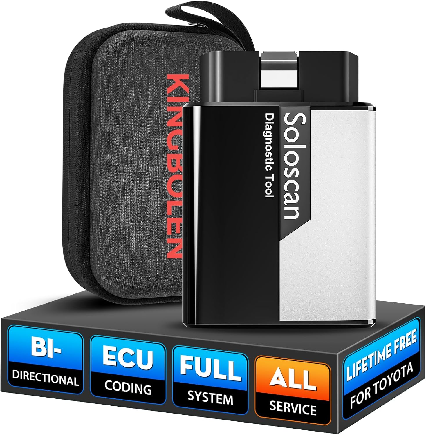 KINGBOLEN Soloscan for Toyota/Lexus 2025 OBD2 Scanner Bluetooth All System Diagnostics, Free Updates Bidirectional Scan Tool for iOS & Android Ph*ne, Car Code Reader with All Resets, ECU Coding