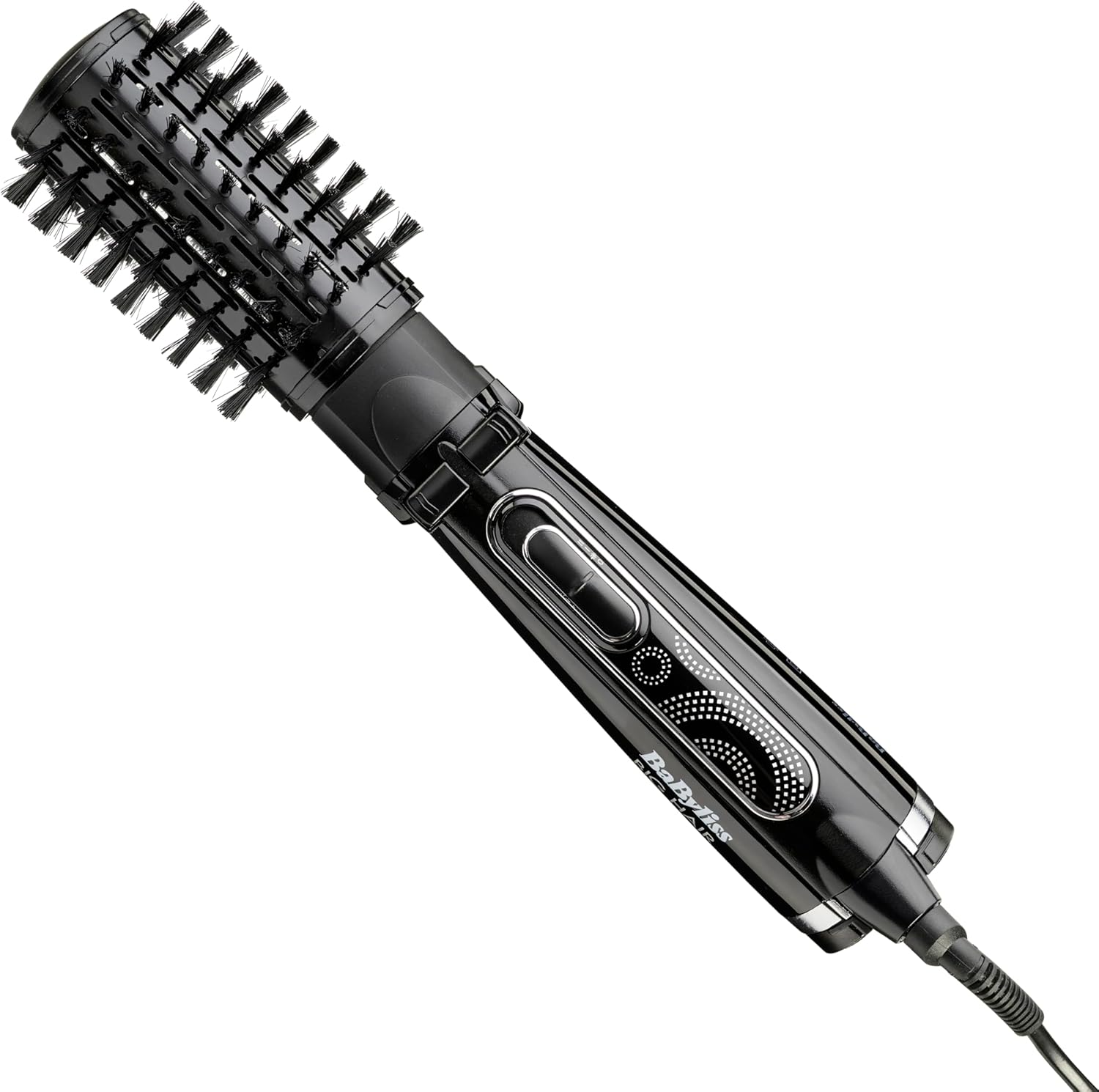 BaByliss Big Hair Rotating Hair Dryer Brush - Dry and Style in One Step, 2 Speeds & Alternating Directions, Ionic Frizz-Control, 50mm Barrel, Black, 2885U