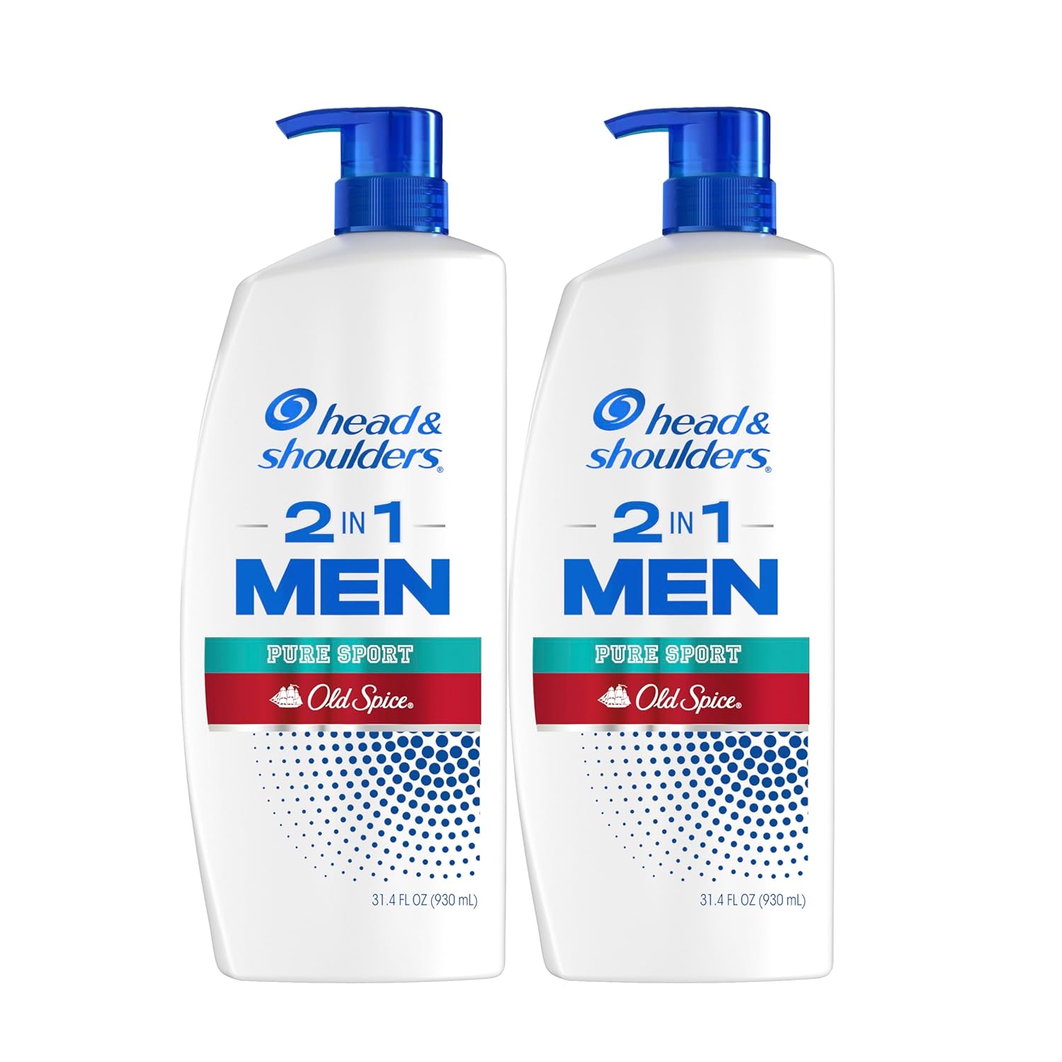 Head & Shoulders 2-in-1 Dandruff Shampoo and Conditioner Set, Clinically Proven Dandruff & Itch Relief, Lemon-Lime Scent of Old Spice Pure Sport, Nourish Scalp & Hair, 31.4 Fl Oz Each, 2 Pack
