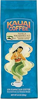 Kauai Hawaiian Ground Coffee, Vanilla Macadamia Nut Flavor - Gourmet Arabica Coffee From Hawaii's Largest Grower, Smooth, Delicious Flavor and Amazing Aroma - 10 Ounce