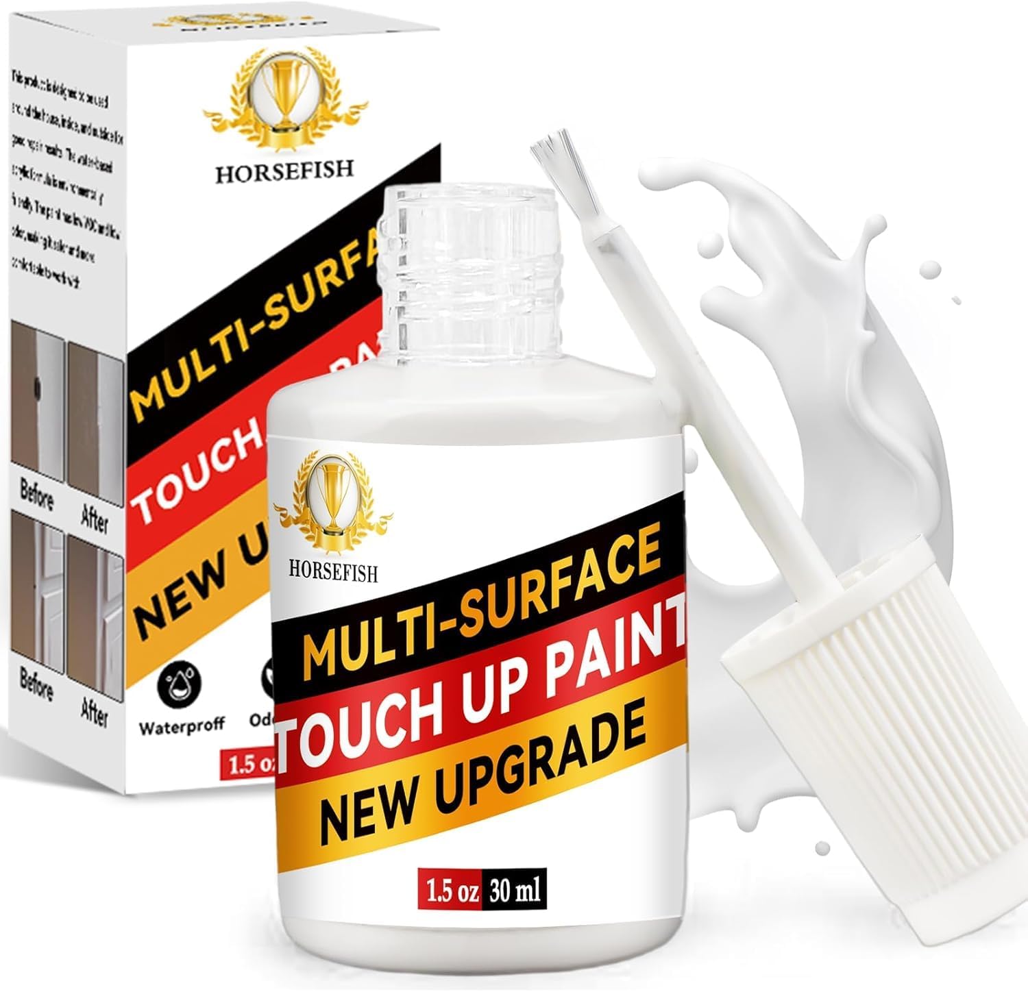 White Touch Up Paint, Multi-Surface Touch Up Paint Pen, White Paint for Chips, Scratches, Interior and Exterior House Paint for Wall Enamel Furniture Appliance Porcelain Cabinet Bath(Semi-Gloss)