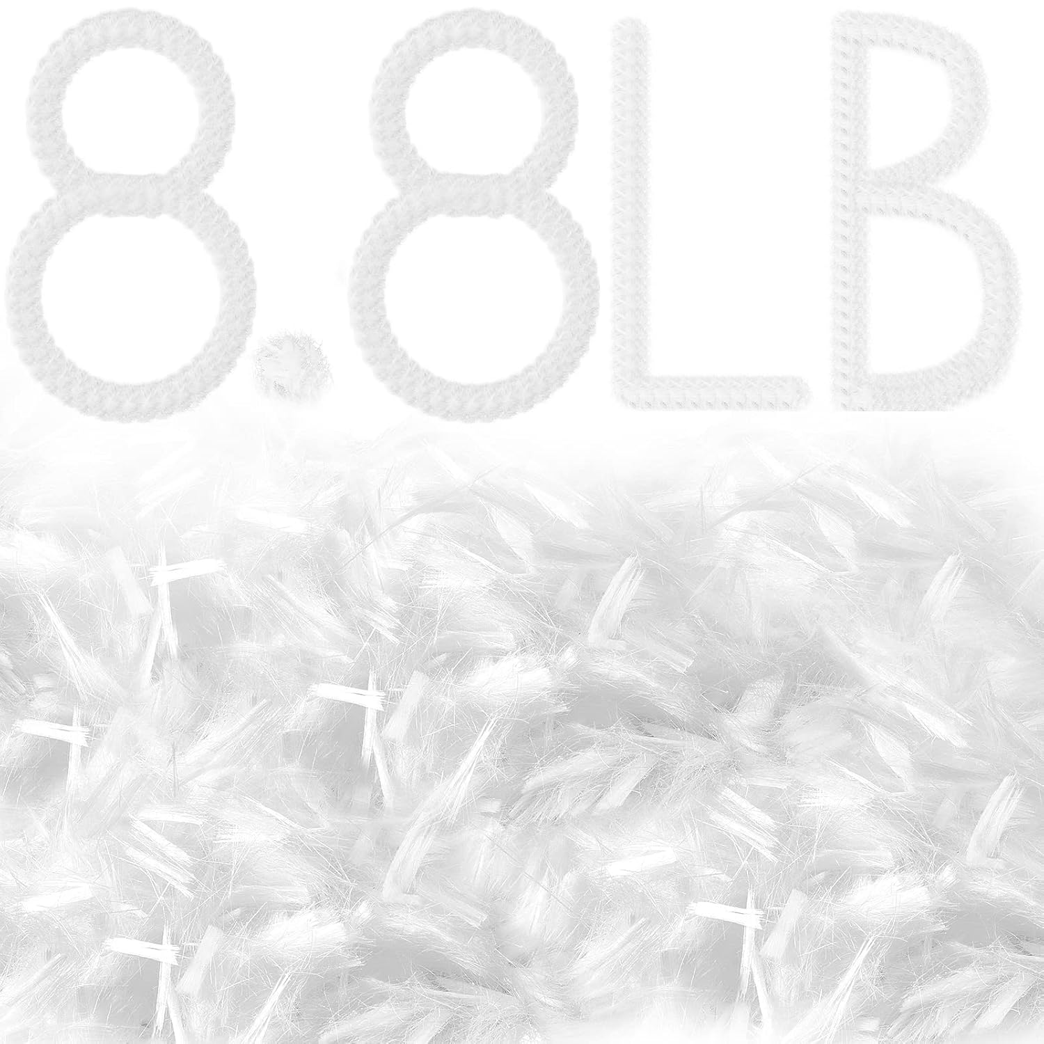 Fabbay 4 Pack 8.8 LB Fiberglass for Concrete Cement Fiber Additive, Mortar Anti Seepage Reinforcement Glass Chopped Strand for Garden Wall Build Anti Cracking White Concrete Mix, 3/4, 19 mm (8.8 lb)