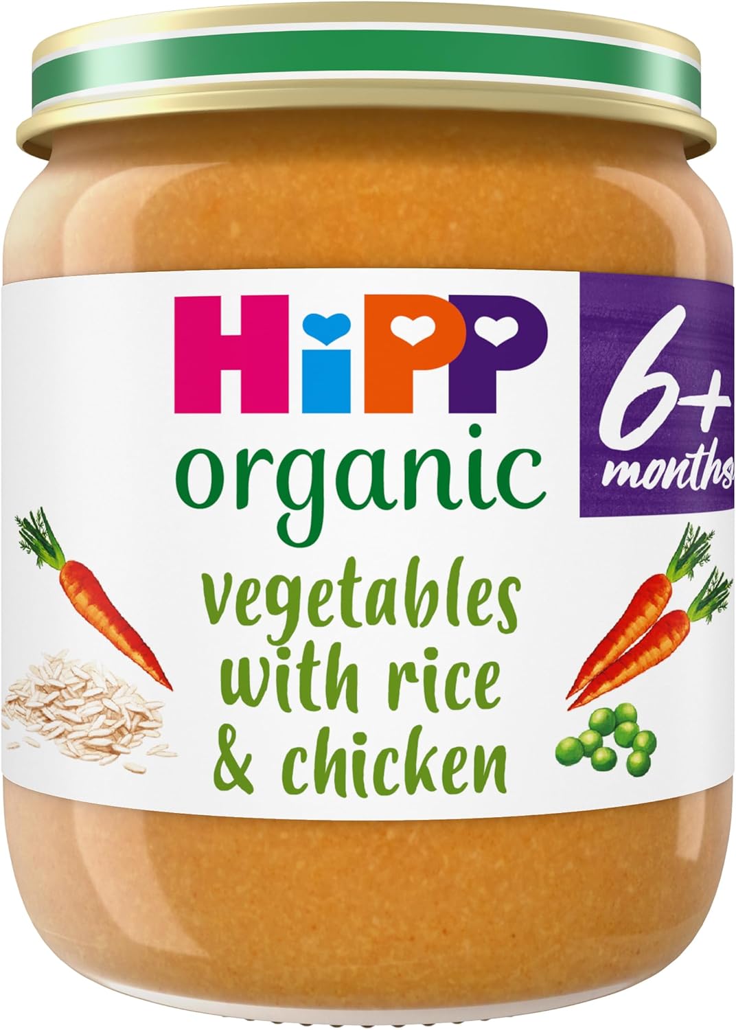 HiPP Organic Vegetables with Rice & Chicken Baby Food Jar 6+ Months 125g (Pack of 6)