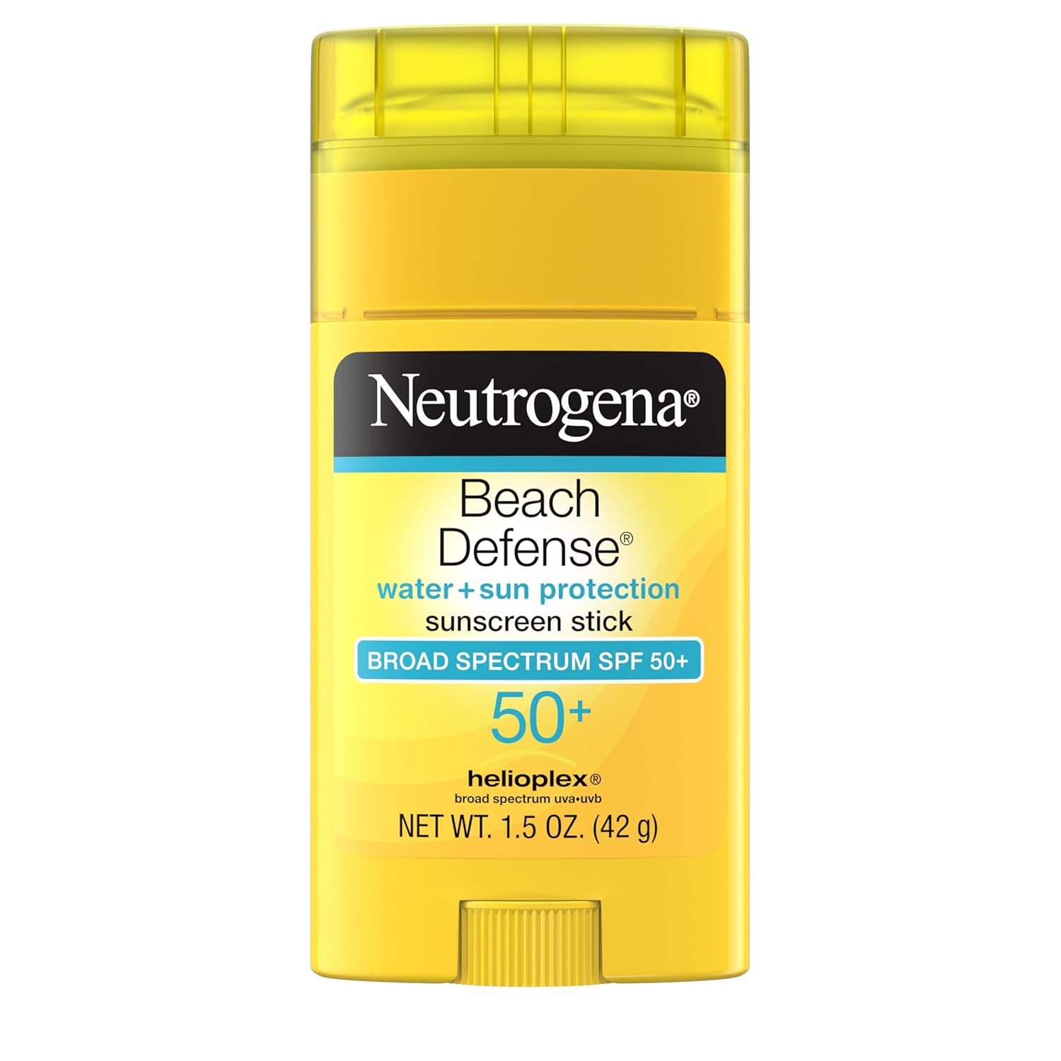 Neutrogena Beach Defense Sunscreen Stick with Broad Spectrum SPF 50+, Lightweight Water-Resistant Sunscreen with Oil-Free & PABA-Free Formula, 1.5 oz