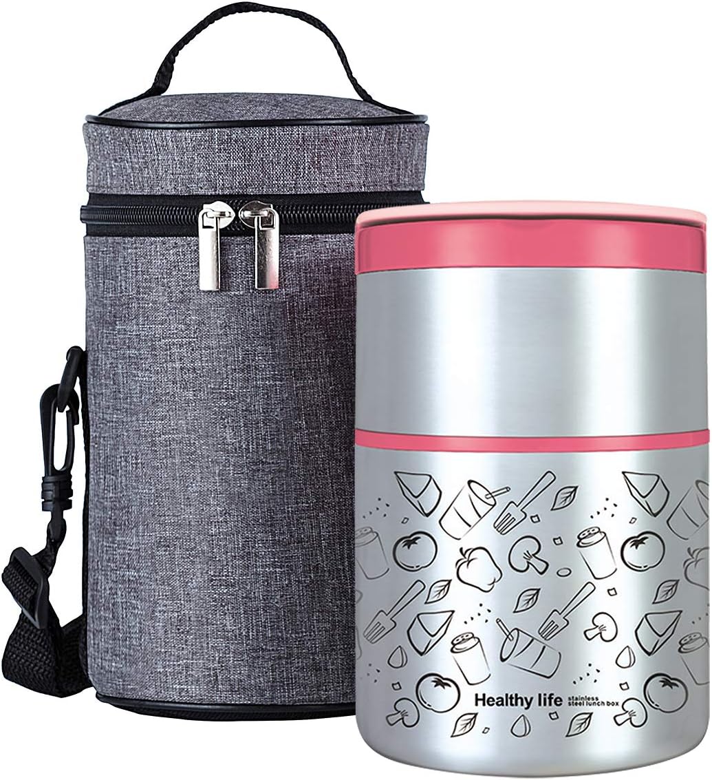 Lille Home Insulated Food Flask, Vacuum Insulated Lunch Box, 950ml