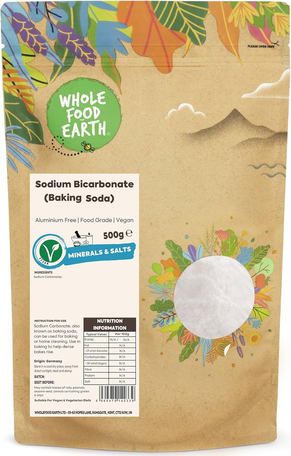 Wholefood Earth - Sodium Bicarbonate Baking Soda 500 g