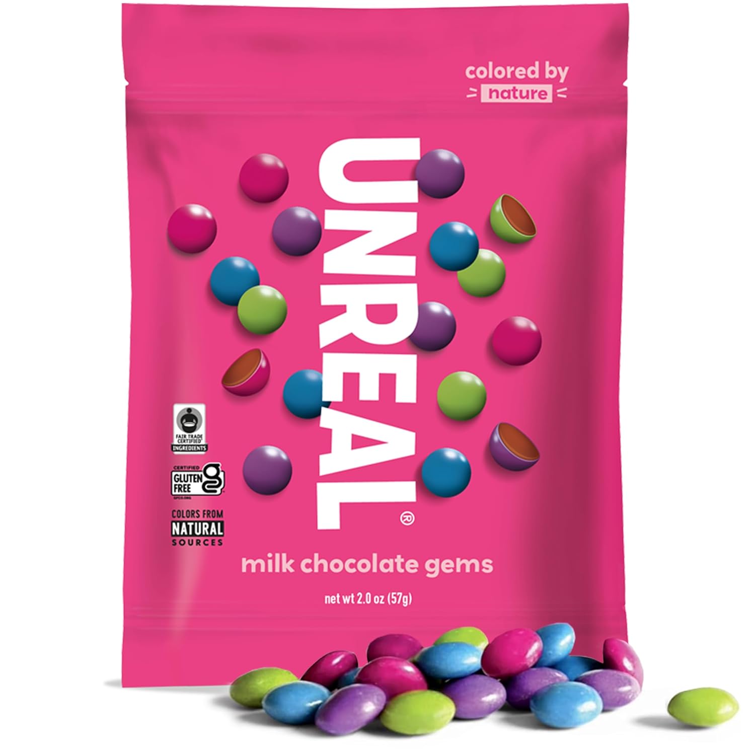 UNREAL Milk Chocolate Gems, 2 OZ