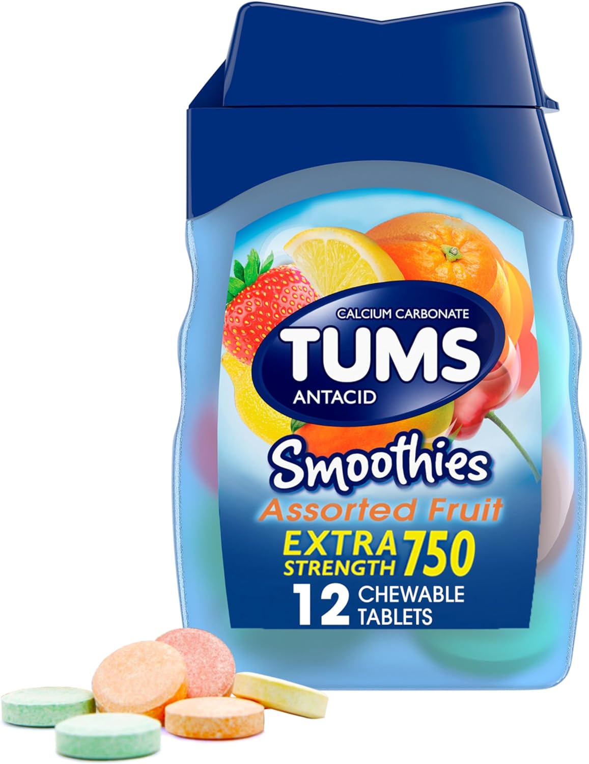 Tums Smoothies Antacid Calcium Supplement, 12 ct