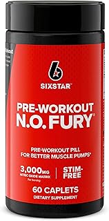 Six Star Nitric Oxide Supplements for Men & Women, Muscle Builder (60 Count) - Nitric Oxide Booster Pills Muscle Pump Pre Workout Supplement - Sports Nutrition for Muscle Building, Strength & Energy