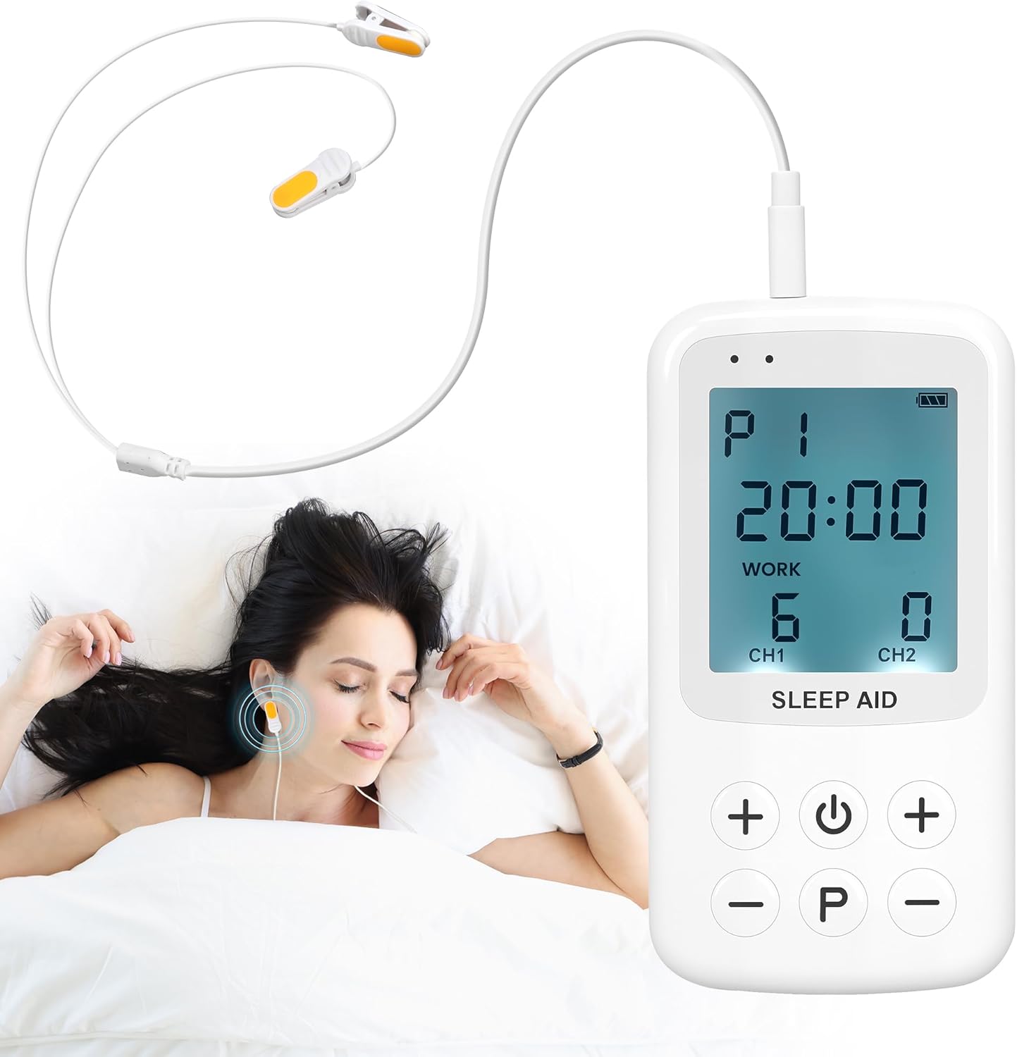 Vagus Nerve Stimulator - Sleep Aid Device for Stress Relief & Enhanced Deep Sleep. Features Dual Channel to Combat Anxiety, Depression & Insomnia - Ideal Gift for Stress Relief for Adults
