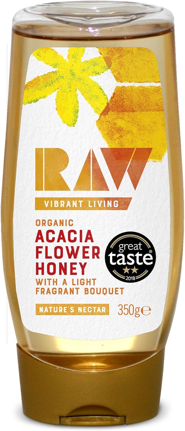 Raw Vibrant Living Organic Acacia Flower Honey, 350g