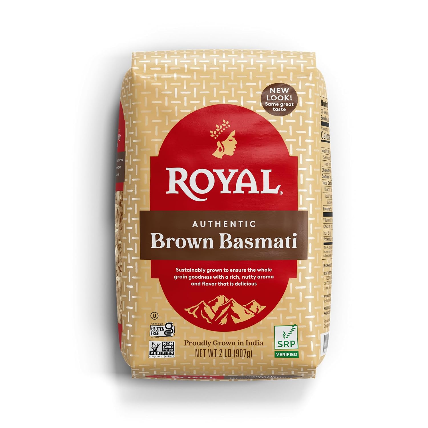 Royal Brown Basmati Rice - Authentic Long Grain Basmati Rice - 2 lb Bag