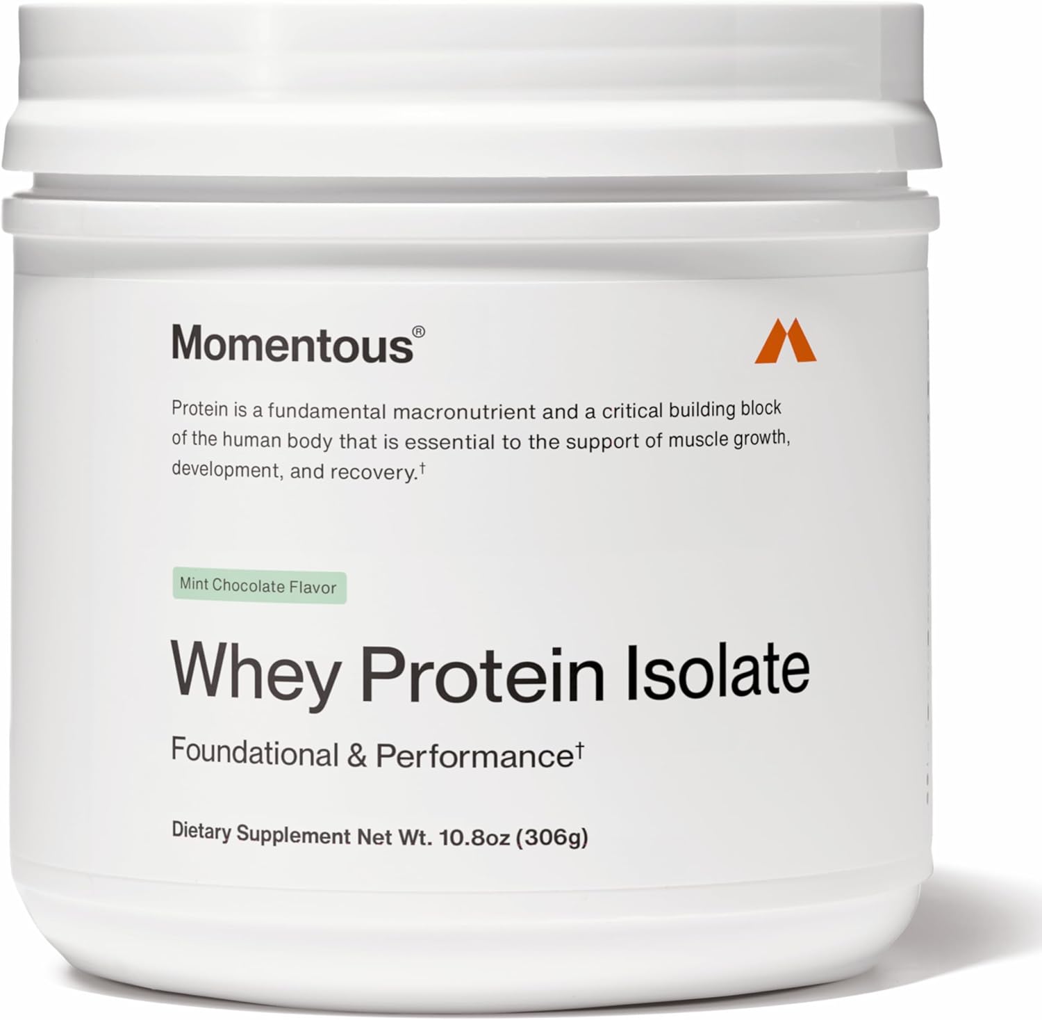 Momentous Essential Grass-Fed Whey Protein Powder - 20 g Whey Isolate Protein - NSF Certified for Sport - Gluten-Free - 12 Servings for Essential Everyday Use - Mint Chocolate - Package May Vary