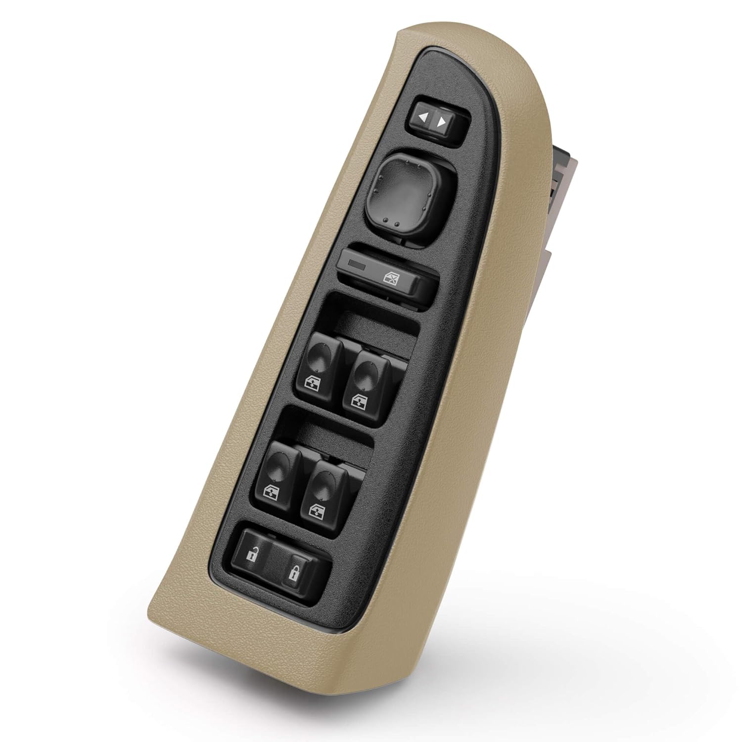 15883323 Master Power Window Switch with Tan Bezel Fit for Chevrolet GMC Escalade, 2003-2006 Avalanche Suburban Tahoe Silverado Yukon Sierra Escalade Front Driver Door Lock Switch DWS220 901-075