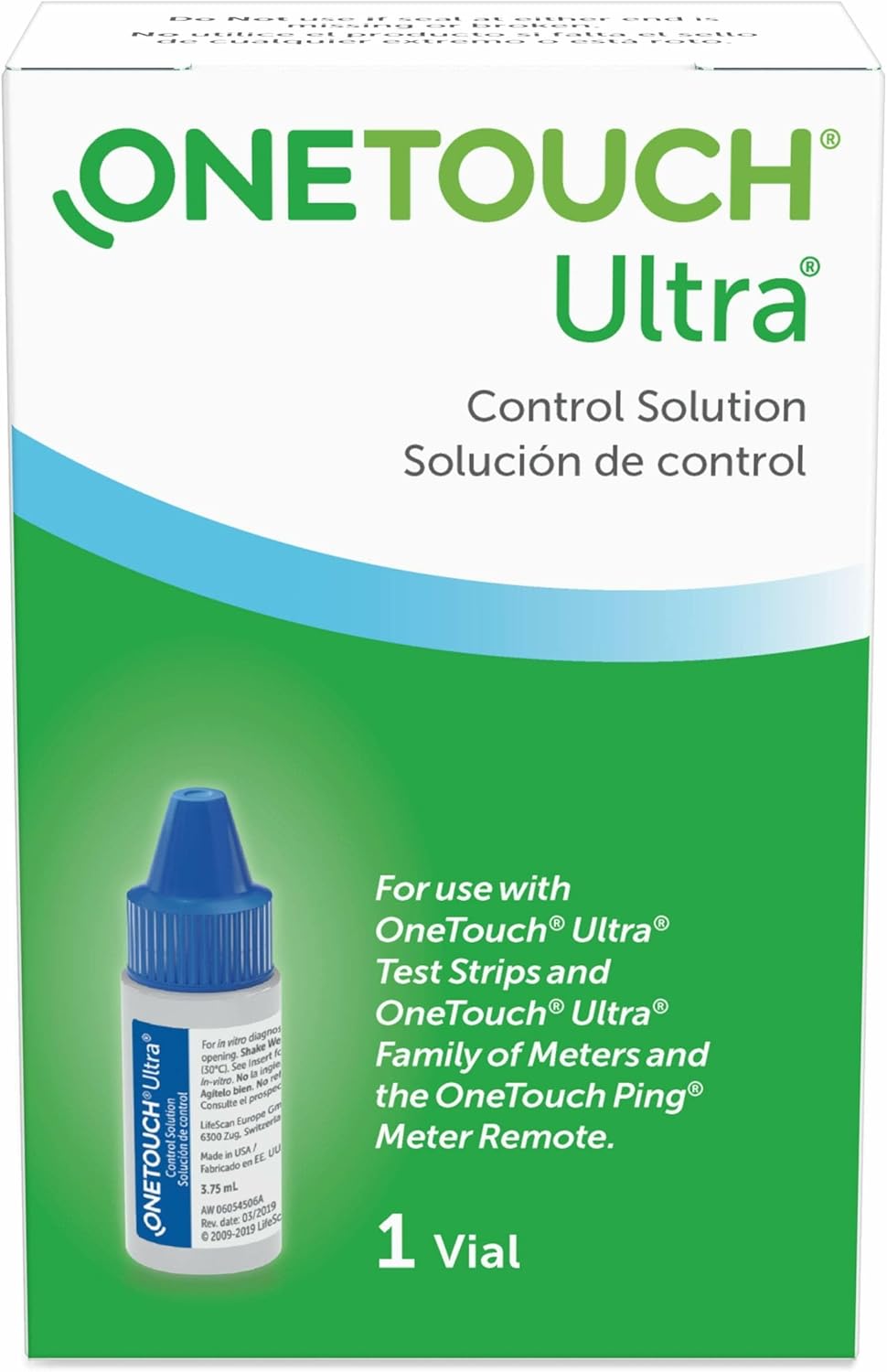 OneTouch Ultra Control Solution for Blood Glucose Meters, Test Strips - 0.126 Fl Oz