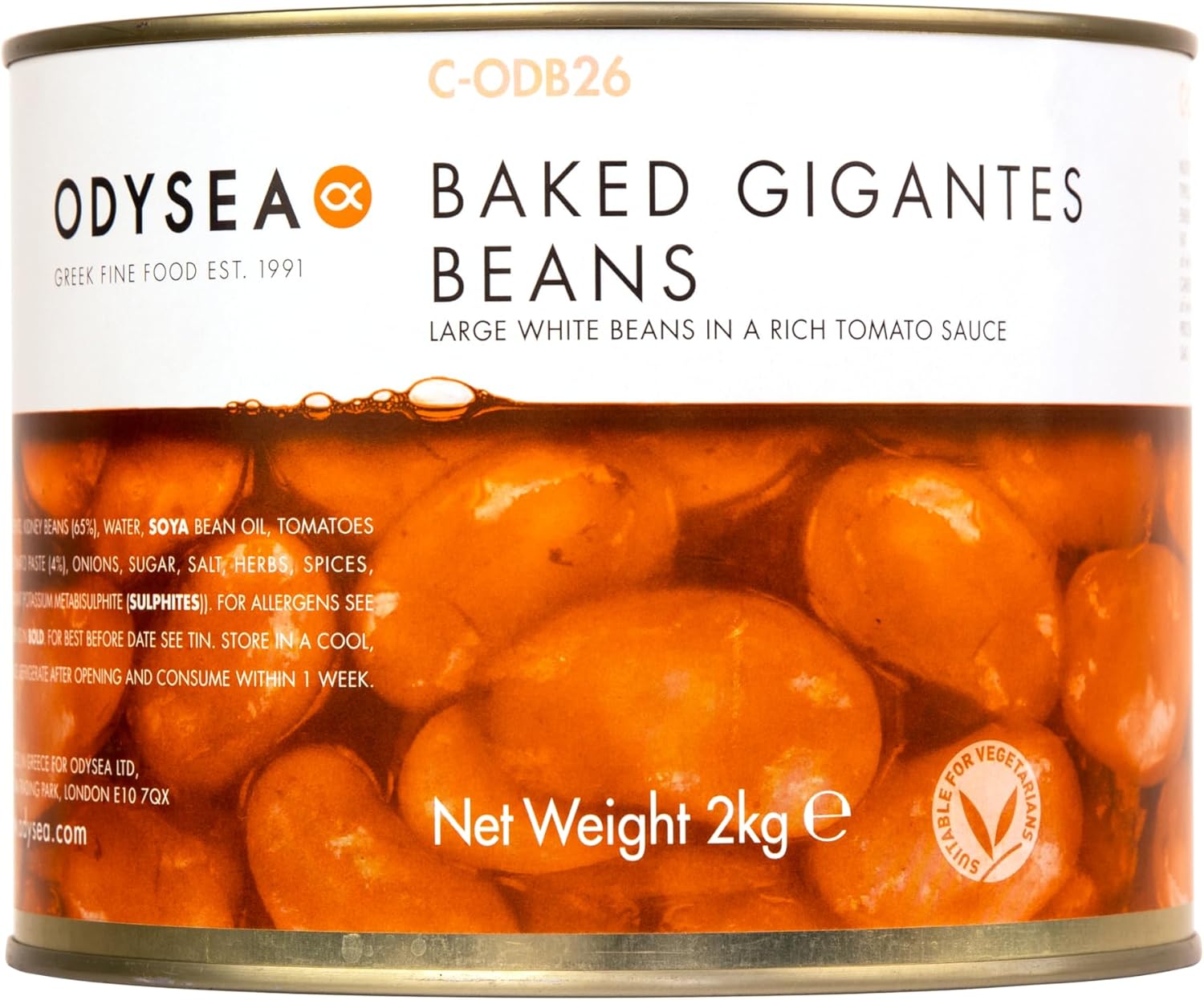 Odysea Gigantes Beans in Tomato Sauce 2 Kg, (Pack of 1)
