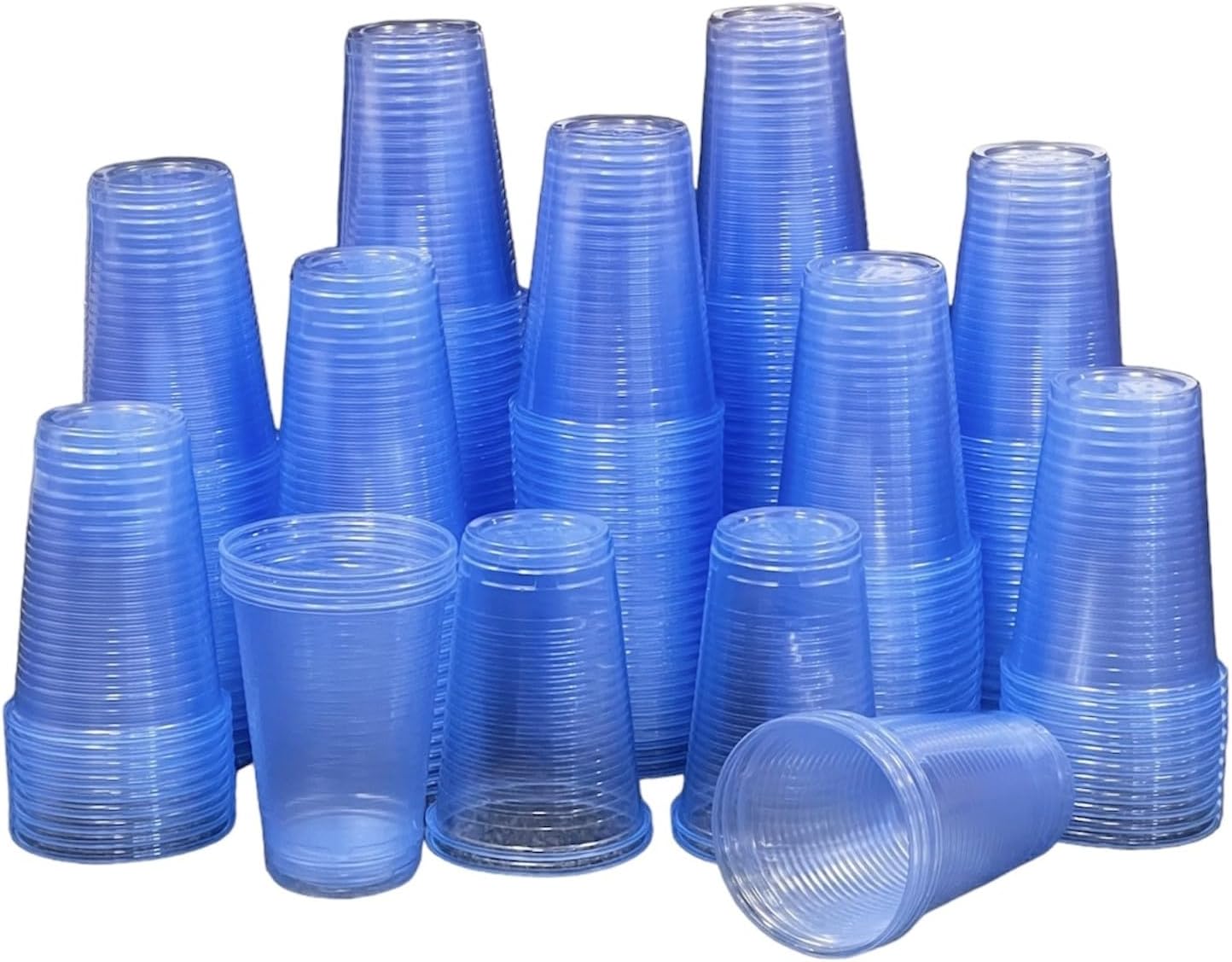 HOT BARGAINS Blue Plastic Cups 7oz Reusable Water tumblers 1000 Pack