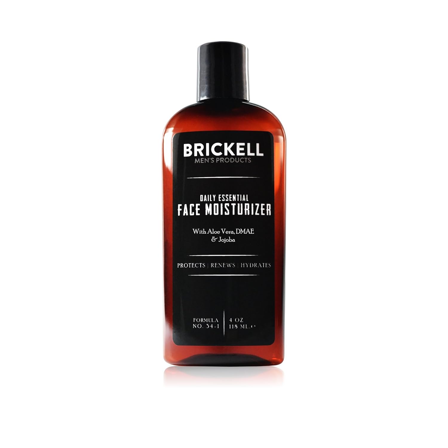 Brickell Men's Daily Essential Face Moisturizer for Men, Natural and Organic Fast-Absorbing Face Lotion with Hyaluronic Acid, Green Tea, and Jojoba, 4 Ounce, Scented
