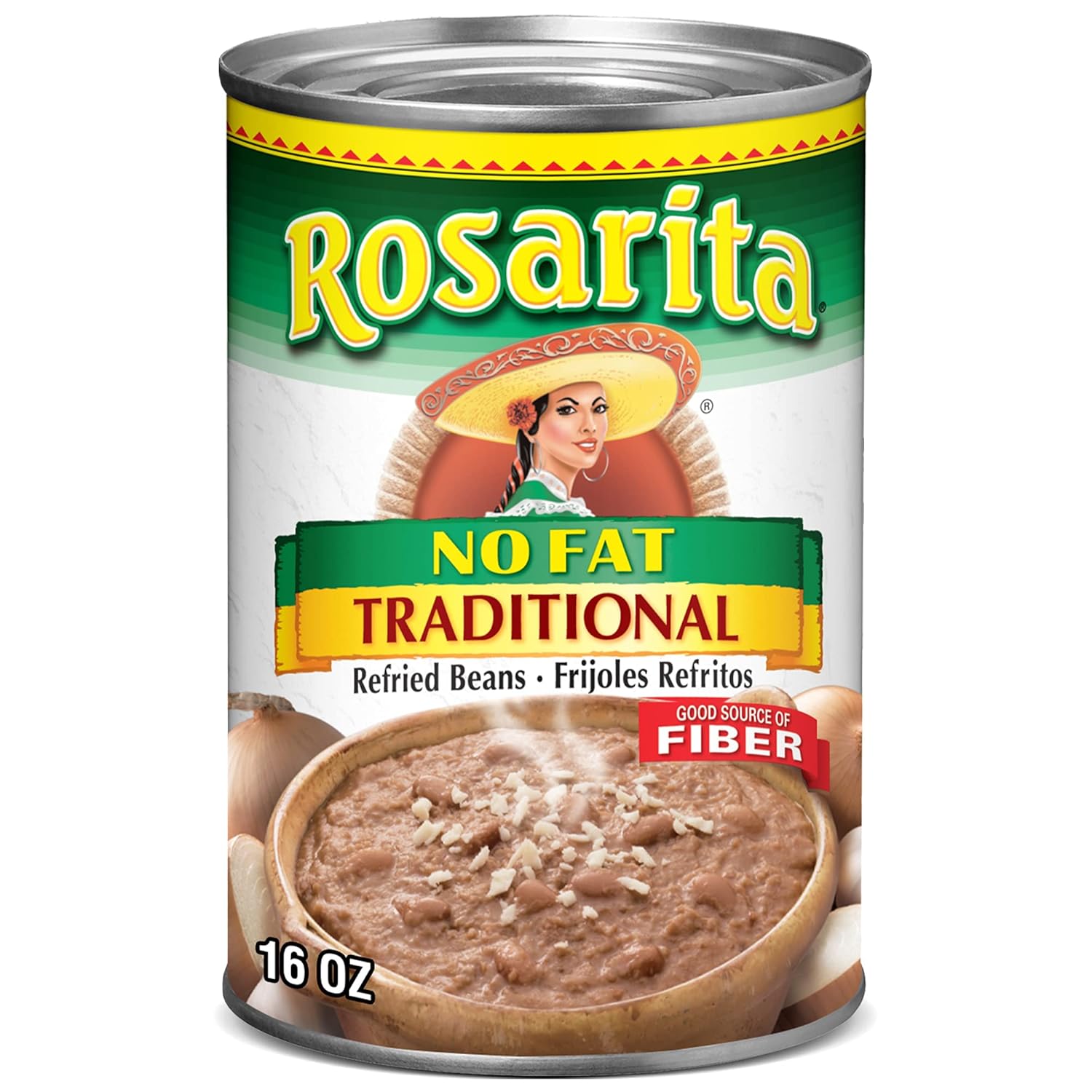 Rosarita No Fat Traditional Refried Beans, 16 oz
