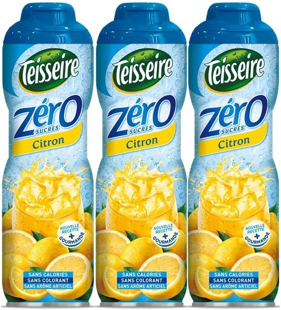 Pack of 3 syrups Teisseire 0% Sugar Lemon - 3 x 600ml