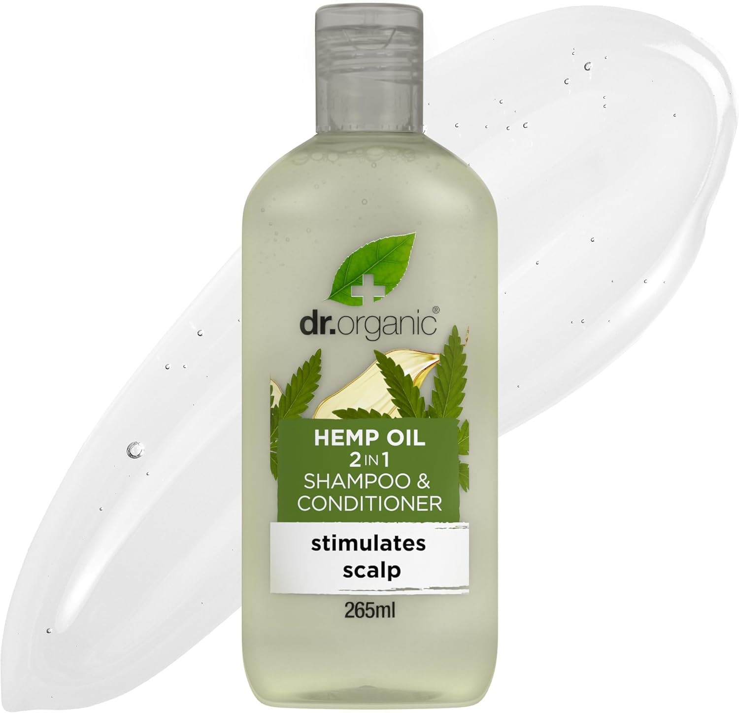 Dr Organic Hemp Oil 2 in 1 Shampoo & Conditioner, Fine Hair, Fine Hair, Mens, Womens, Natural, Vegan, Cruelty-Free, Paraben & SLS-Free, Certified Organic, 265ml, Packaging may vary